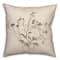 18" x 18" Charcoal Tan Botanicals Texture II Indoor & Outdoor Throw Pillow